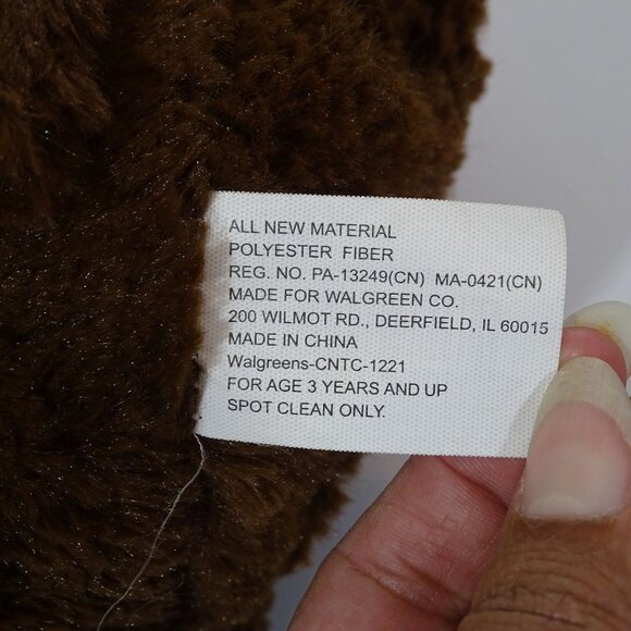 Walgreens Brown Sitting Monkey Stuffed Animal Plush Soft Toy Age 3 & Up 14 inch - Picture 5 of 8